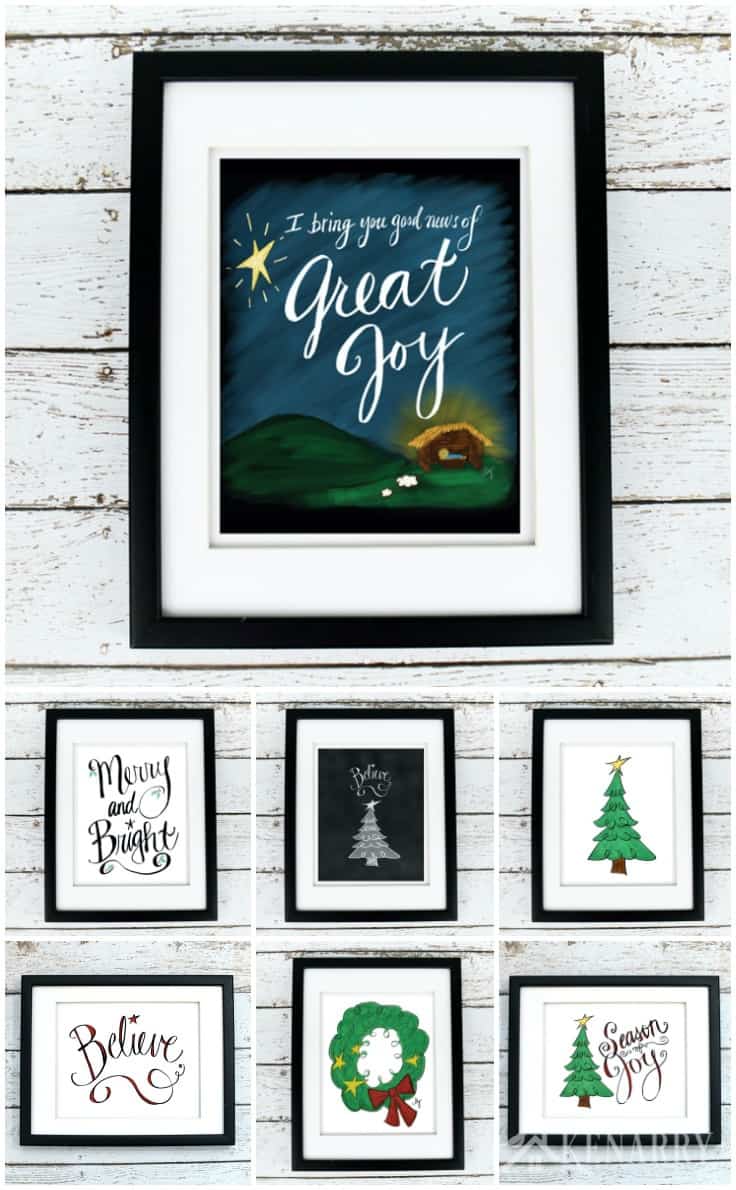 Christmas printables are a great way to easily update your home decor for the holiday season. This Christmas art collection from Ideas for the Home by Kenarry® is available as digital printable art on Etsy.
