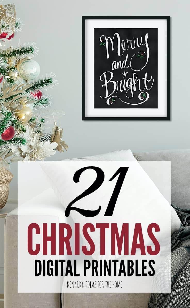 Use Christmas printables to spruce up your home decor for the holiday season. This collection of digital art from Ideas for the Home by Kenarry® is available now on Etsy so you can quickly update your wall art for Christmas.