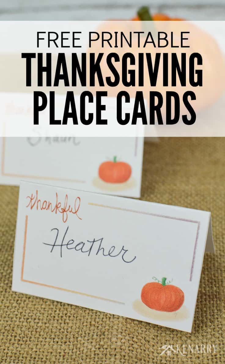 These free printable Thanksgiving place cards can be used to designate where people sit like if you want to keep families together at your holiday dinner or if you intentionally want to mix people up at the table.