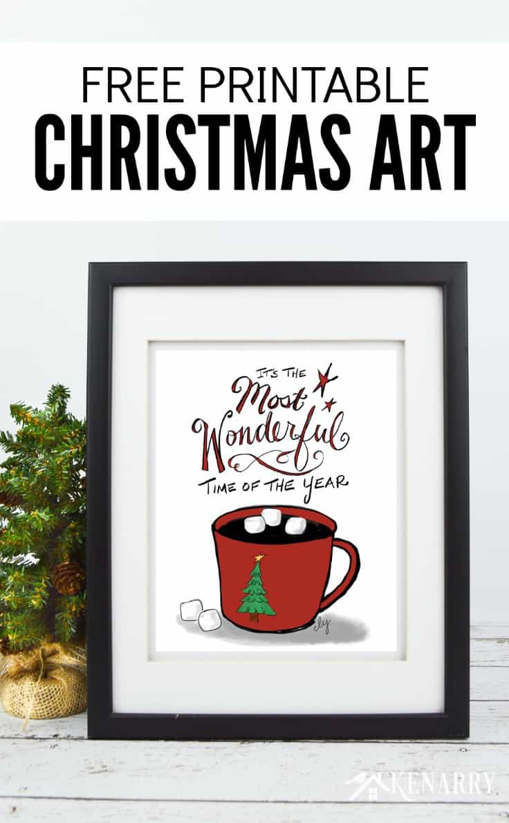 It's the Most Wonderful Time of the Year! This free printable Christmas art is a great way to decorate your home for the holiday season. With the festive design of this print, you can frame it for your own wall art or give to a teacher or friend as a Christmas gift.