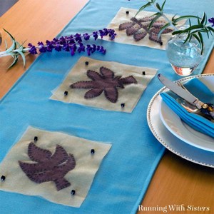 Make an Applique Leaf Table Runner to set a perfect table for fall. This is an easy sewing project for any beginner with a sewing machine!