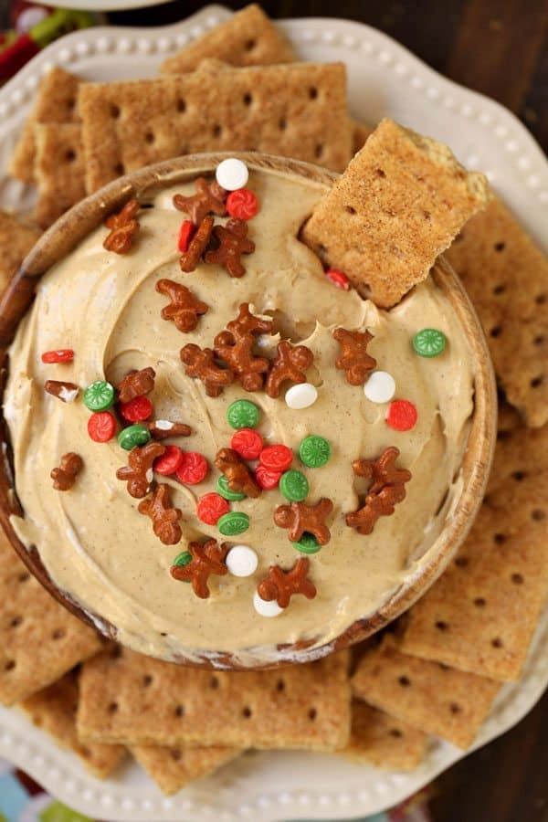 Gingerbread Cheesecake Dip – Food, Folks and Fun - 14 Easy Dessert Recipes and Christmas Potluck Ideas featured on Kenarry.com