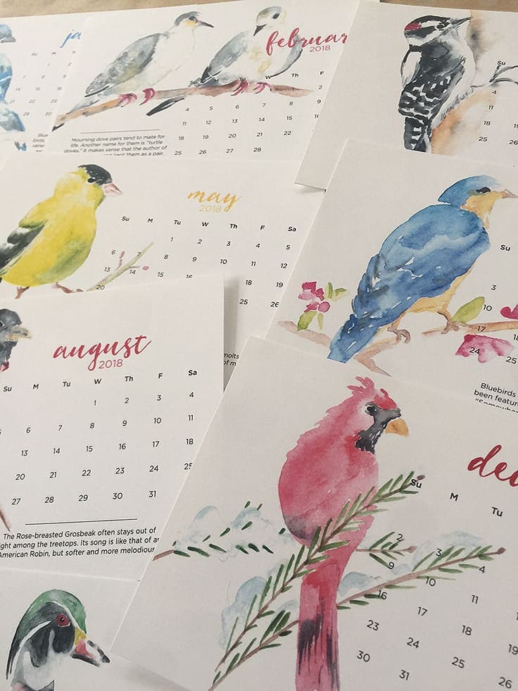 2018 Watercolor Calendars make the perfect holiday gift