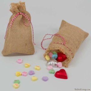 DIY Burlap Valentine's Day Gift Bags by The Birch Cottage