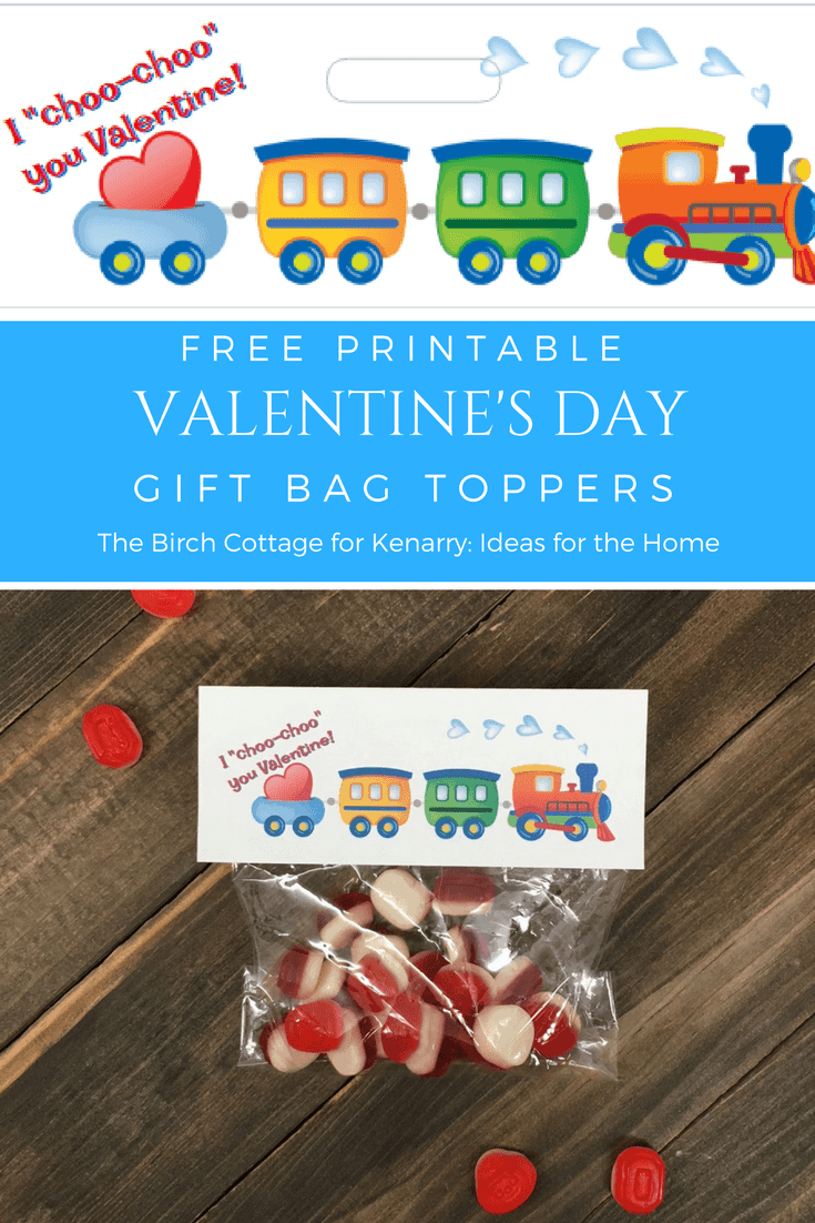 Choo Choo Valentine's Day Valentine Gift Bag Toppers by The Birch Cottage