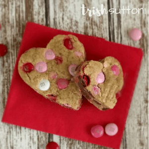 Valentine Heart Cookie Bar Recipe; TrishSutton.com