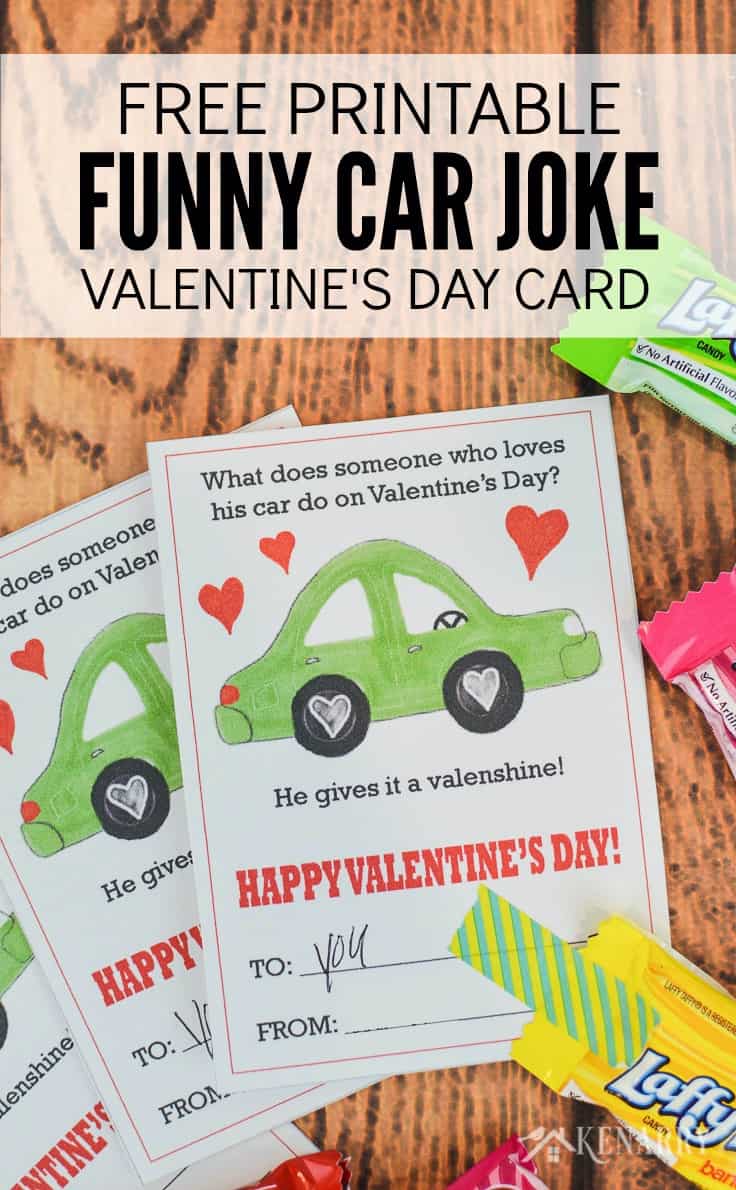 Car Valentines: Free Printable Valentine's Day Cards for Kids