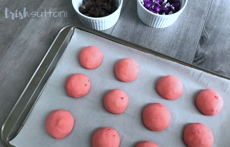 Cherry Chocolate Kiss Valentine Cookie Recipe; TrishSutton.com