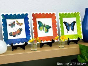Decoupage plates with colorful butterflies !
