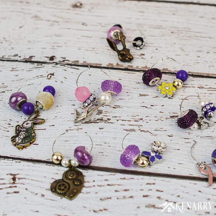Learn how to make Easter wine charms as a DIY gift for friends and neighbors. This super easy craft idea is the perfect hostess gift for spring.