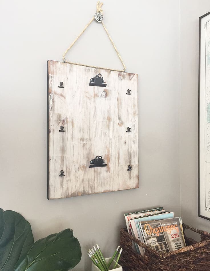 DIY distressed wood hanging organizer