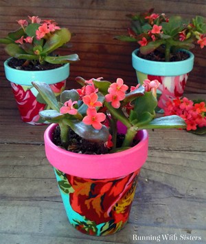 Make fabric covered pots! We'll show you how to decoupage with fabric and Mod Podge to make a darling gift craft!