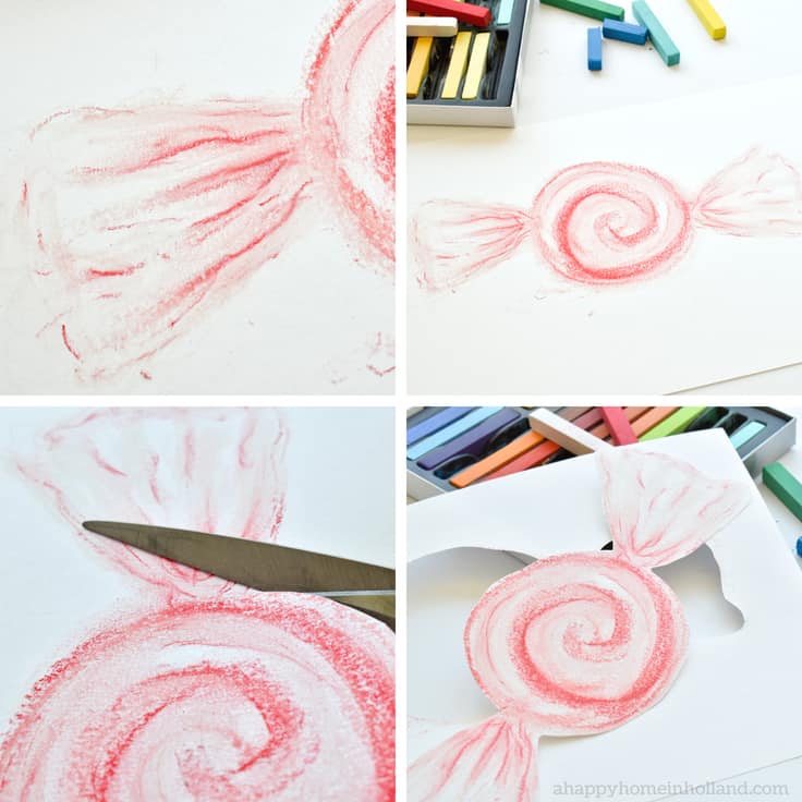 Pastel chalk tutorial - learn how to draw these fun candy swirl shapes. #diywallart #girlsroom #diywalldecor