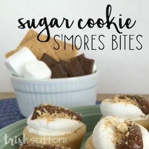 Sugar Cookie S'mores Bites; TrishSutton.com