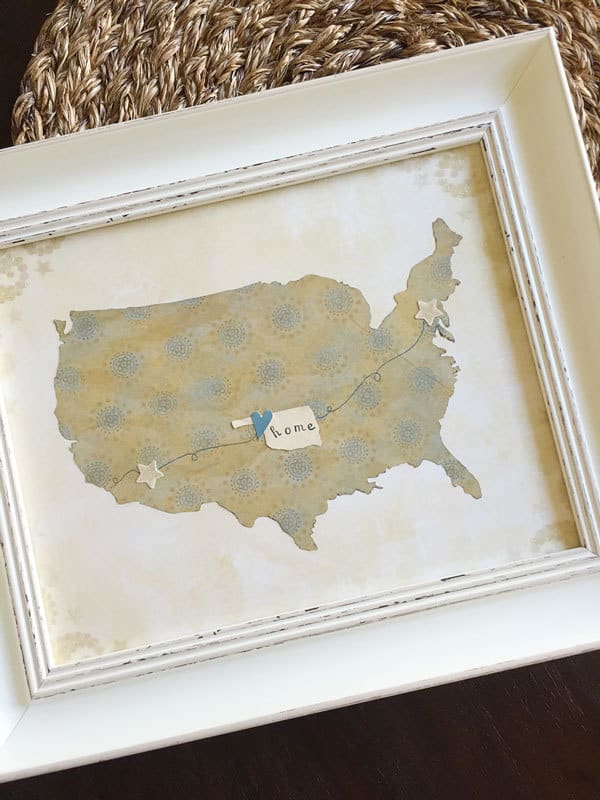 Home State Inspired Art – Storypiece - Home Sweet Home Art: 14 Easy DIY Craft Ideas featured on Kenarry.com
