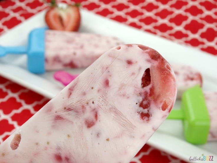 Homemade Strawberry Vanilla Yogurt Popsicles 