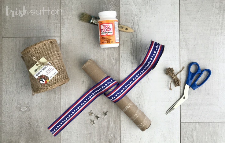 Repurpose paper rolls and decorate for summer at the same time with this simple tutorial for Upcycled Patriotic Burlap Napkin Rings. 