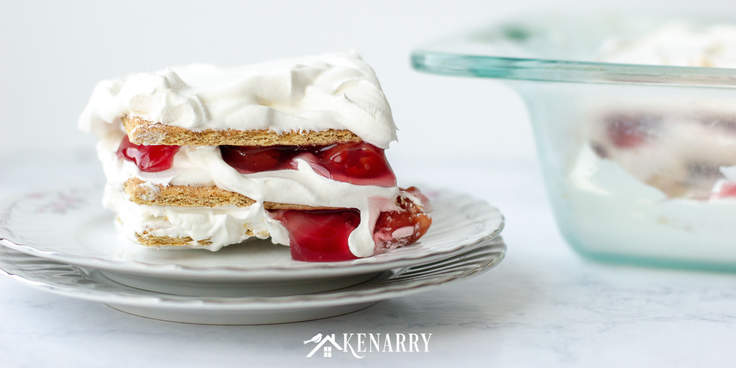 Try this easy No Bake Cherry Pie Ice Box Cake if you need a quick dessert idea for your next summer party or potluck! It's made with just 3 ingredients.