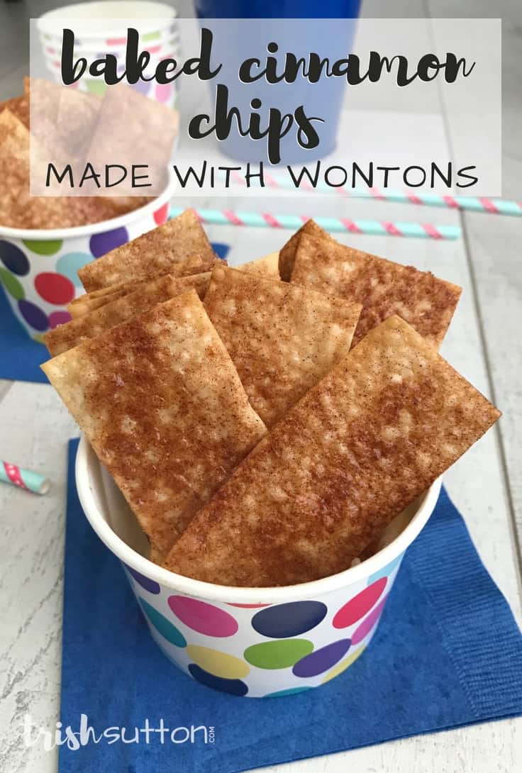 baked cinnamon chips made with wontons
