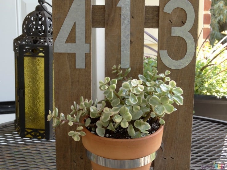 DIY House Number Wall Planter finished