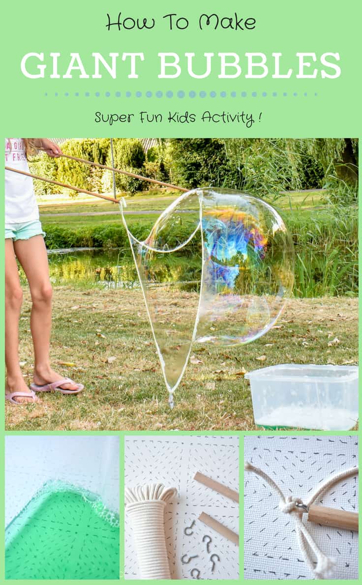 Learn how to create super fun giant bubbles with a couple of sticks and some string! #summer #summeractivities #kidsactivities #stem