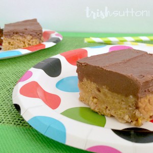 Chocolate Peanut Butter Chex Squares; TrishSutton.com