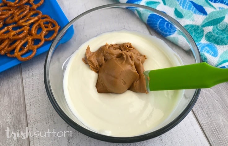 Chocolate Peanut Butter Pretzels Recipe; TrishSutton.com