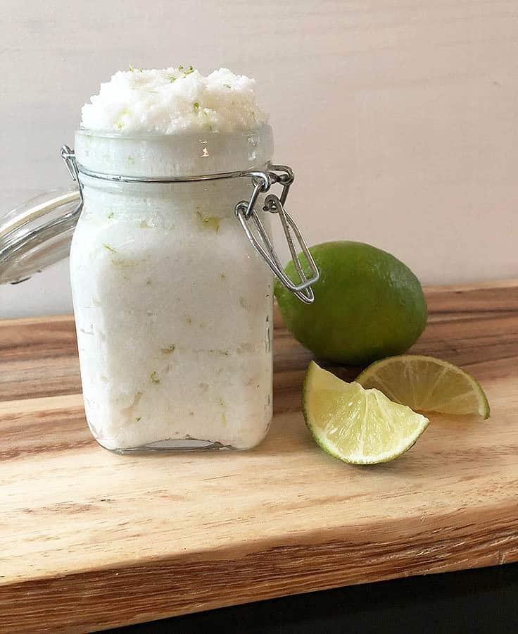 DIY Coconut Lime Body Scrub Recipe #diy #bodyscrub #beauty