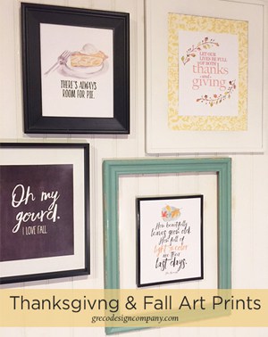 art prints for fall and Thanksgiving with a freebie