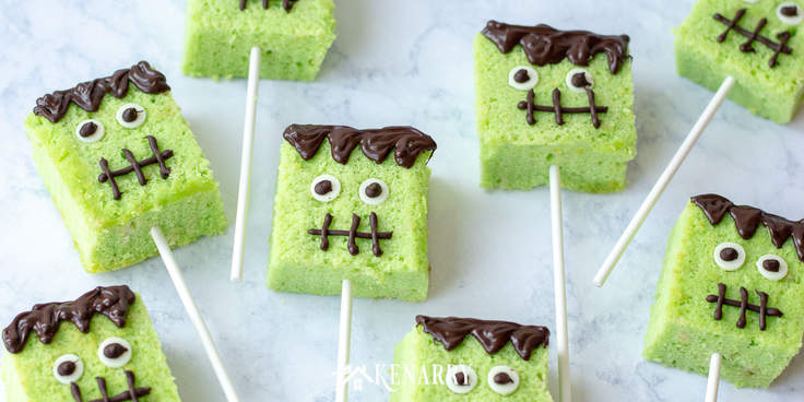 Your kids will love these cute cake pops for Halloween. Each Frankenstein face is unique and so fun with candy eyeballs and melted chocolate. Follow this easy step-by-step recipe.