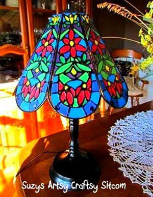 How to make a Faux Tiffany Lamp from a Thrift Store find!  