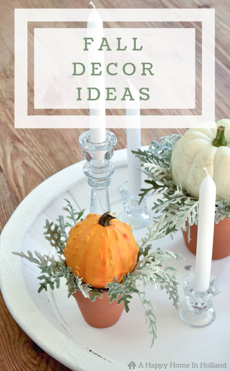 How to use pumpkins and gourds to decorate for the home this fall. These are wonderfully simple DIY ideas. #fall #falldecorideas #fallhomedecor #falldecorations #pumpkins #kenarry