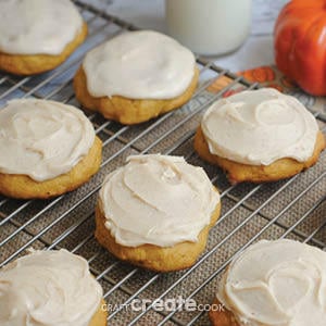 Ultimate Melt In Your Mouth Pumpkin Cookie Recipe from Craft Create Cook.
