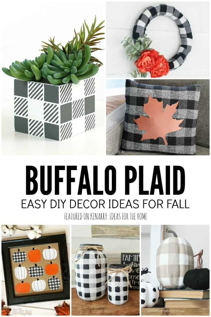 Buffalo check fabrics and patterns are trendy, especially for fall and Christmas. Learn how to make your own buffalo plaid decor using these easy DIY craft ideas. #buffalocheck #buffaloplaid #kenarry