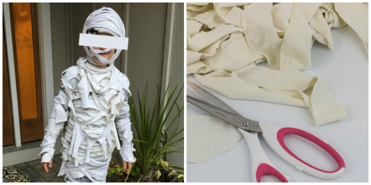 Need an easy Halloween costume idea for kids? In this DIY tutorial, you'll learn how to make a mummy costume with bandages and old t-shirts.