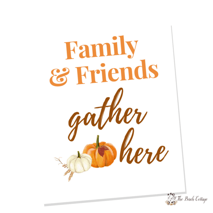 Download your free Family & Friends Gather Here printable for an easy DIY to add a touch of fall to your home decor with some easy wall art decor ideas. #wallart #fallart #kenarry
