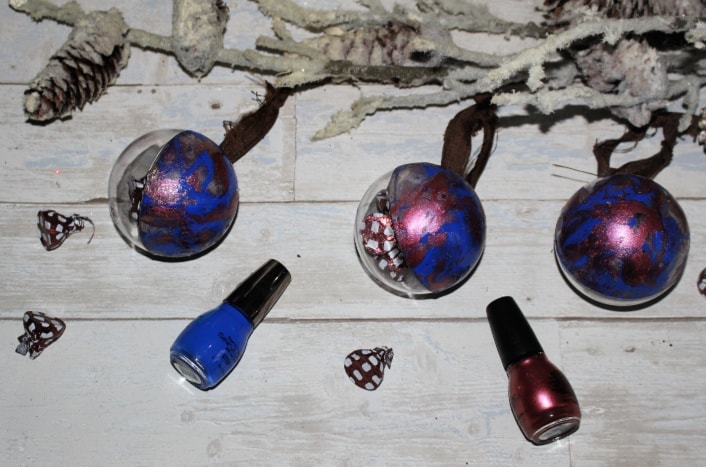 nail-polished dipped ornaments. 