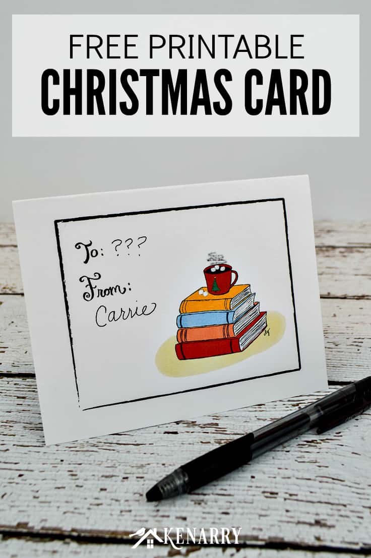 Need an easy holiday gift idea? Print this free DIY Christmas card printable design to use as a gift card holder. Just attach an Amazon, bookstore or coffee gift card! #giftcard #christmas #kenarry