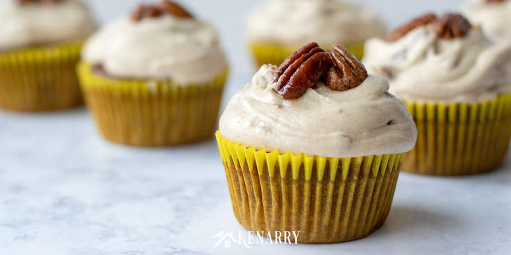 Need an easy dessert idea for a potluck or holiday party? These Easy Vegan Chocolate Cupcakes with Pecan Pie Frosting are sure to be a crowd-pleaser.