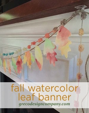 Fall Watercolor Leaf Banner