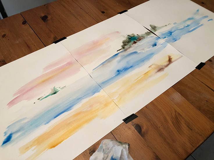 How to Make an Abstract Watercolor Triptych