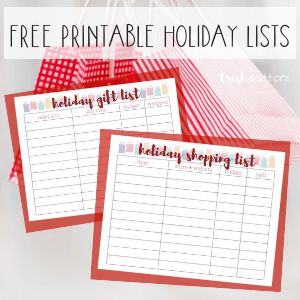  Printable Holiday Lists | Organize Gift Giving, TrishSutton.com