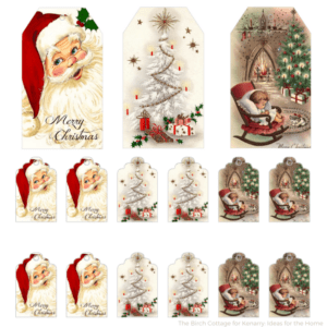 Christmas Gift Tags from Vintage Christmas Cards by The Birch Cottage