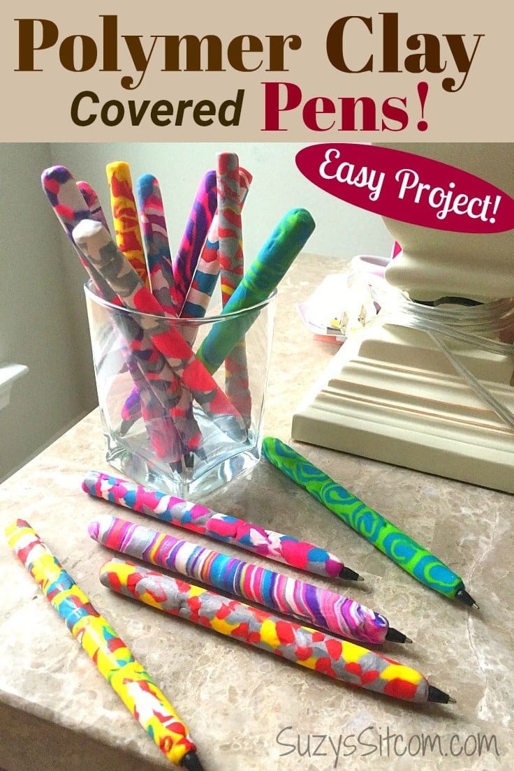 Learn some of the basics of polymer clay and how to make beautiful accessories for your desk with these easy DIY decorative pens made with polymer clay! #crafts #polymerclay #kenarry