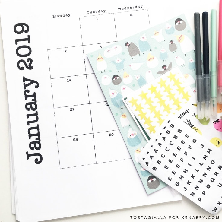 2019 Kids Planner Printable Pages on Kenarry.com / Here's a set of free printables to introduce and teach your little ones about planning, calendar of dates and consistency in time management. #plannerpages #planner #kenarry