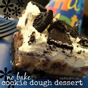 No Bake Cookie Dough Dessert; TrishSutton.com
