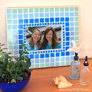 Learn to mosaic a picture frame. We'll show you how to glue the tiles and add grout!