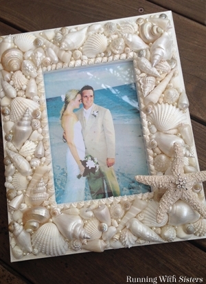 Learn to make your own DIY seashell frame. We'll show you how to attach the shells and how to add pearls!
