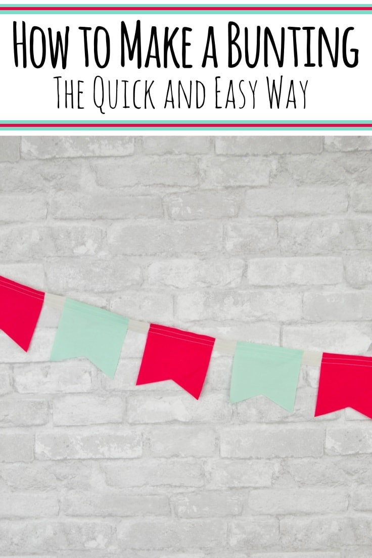 Use up those fabric scraps you've got laying around with this tutorial for how to make a DIY bunting easily.  Make a banner for any holiday or birthday with no template needed. #sew #beginnersewing #kenarry