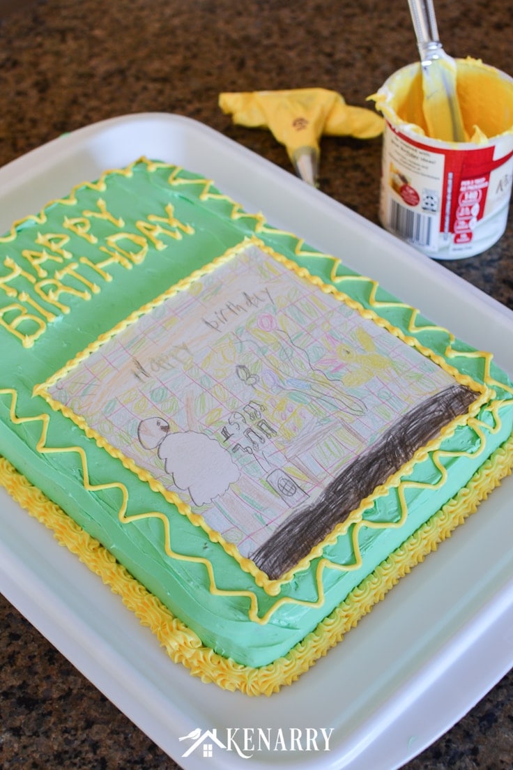 Make your child's artwork or drawing into a creative and fun art cake for a birthday party. This kid's birthday cake idea is so easy anyone can do it!